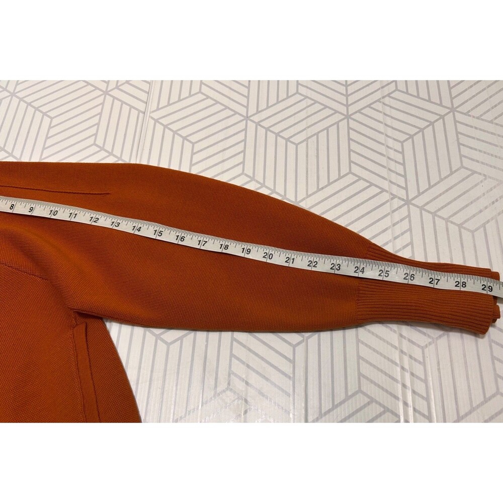 $249 Athleta Sequoia size Small Sweater Jacket Zip Foliage Orange Old Money I - Picture 10 of 15